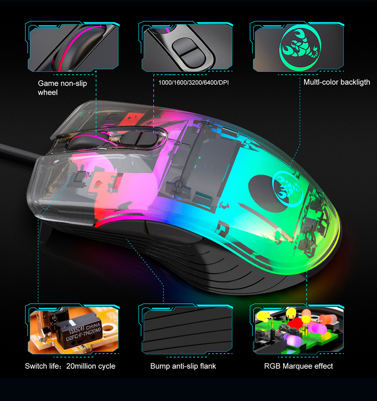 TROPRO RGB Gaming Mouse 